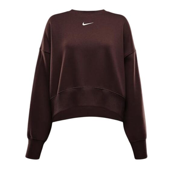 Womens Nike Brown Cropped Crewneck Sweatshirt Size Medium - Picture 1 of 3